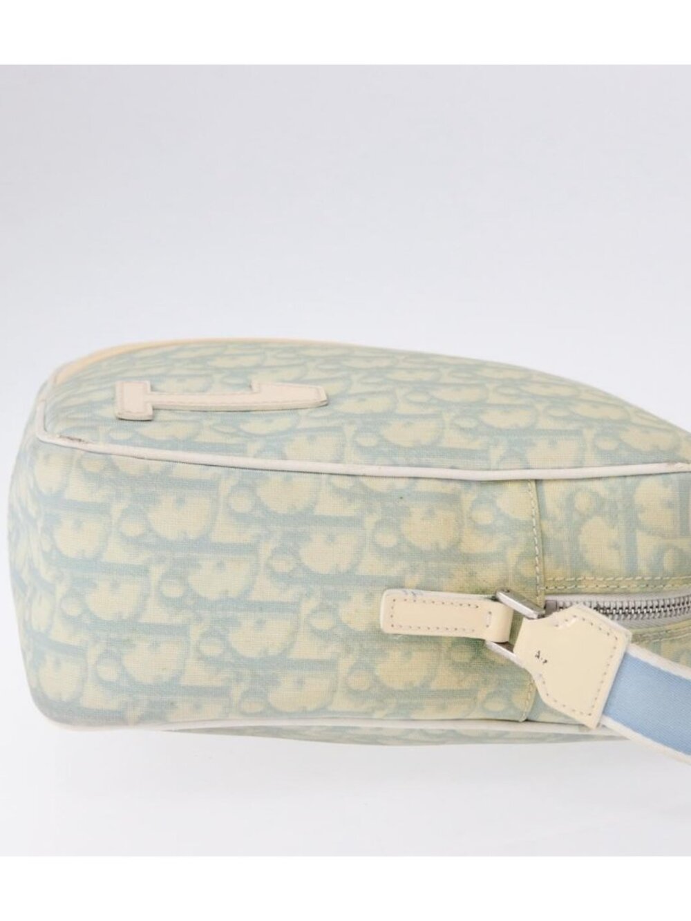Christian Dior Trotter Canvas Shoulder Bag PVC Light Blue Silver - Picture 2 of 16
